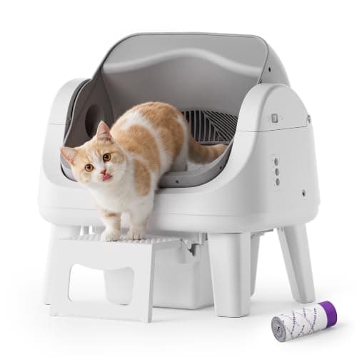 Automatic Litter Box, Self Cleaning Litter Box with Safety Sensors | Three layers of protection—infrared sensing, front-step response, and a half-gear limit—support safer automatic cleaning.