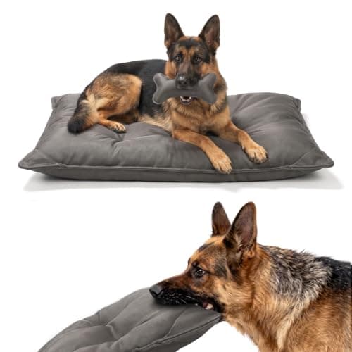 Veehoo Indestructible Dog Bed for Crate, Armored Chew Proof Dog Pad, 35x22 | Tough Chew Resistant Bed for Aggressive Chewers, Armored Corners, Reinforced Seams, 4.3" Thick Support, Machine Washable