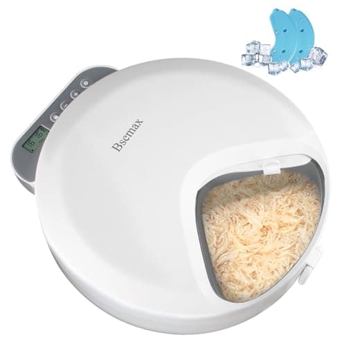 Automatic Wet Food Cat Feeder, Auto Refrigerated Wet Foods Feeder for Cats Dogs 4 Meal Timed Fresh Foods Dispenser with 2 Ice Packs Small Pet Feeders for Kitty Puppy Automatic Cat Dog Food Bowl