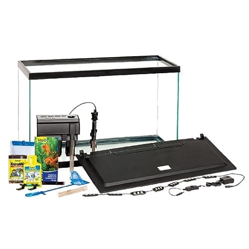 Tetra 29 Gallon Complete Tropical Fish Tank Kit | Aquarium Kit Includes LED Light, 29 Gallon Glass Tank With Hinged Hood, Filter, Filter Cartridge, Heater, For Freshwater Fish