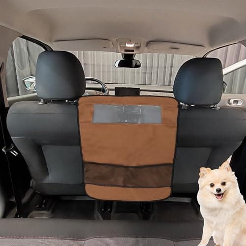 GLIDESMOOTH Dog Car Net Barrier, Mesh Design for Air Flow, Sturdy Material Dog Car Net Barrier, for Trucks SUV Vehicle, Brown