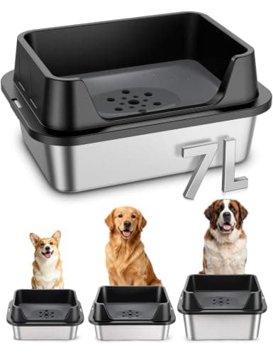 Patidofy 7L No Spill Dog Water Bowl with Splash Guard & Slow Drink Disk