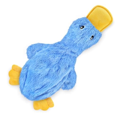 Best Pet Supplies Interactive Squeaky Dog Toy - Crinkle Duck, Blue