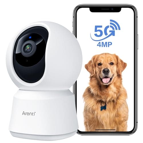 ARENTI 4MP Pet Camera P2Q, 5G WiFi 6 Indoor Security Camera, Free Phone App