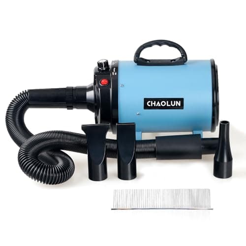 CHAOLUN Dog Dryer for Pet Grooming, Pet Hair Dryer with Heater, Blue