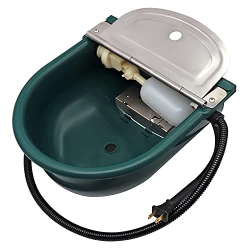 Automatic Heated Dog Water Bowl Outdoor Large Breed with Float Valve | Livestock Heated Waterer Automatic Pet Waterer for Dogs &Cat Thermal-Bowl Winter Livestock Water for Chicken Cow Sheep Pig