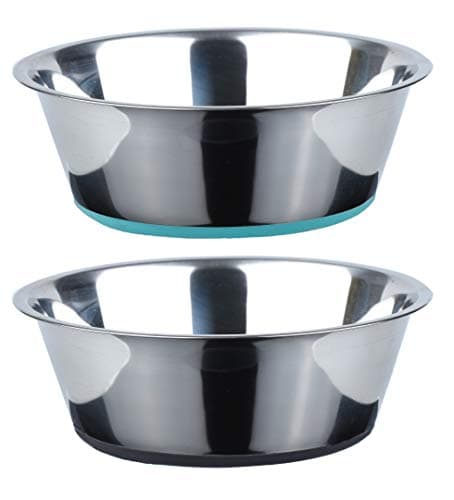 PEGGY11 Deep Stainless Steel Dog Bowls, 3 US Cup Each, 2-Pack