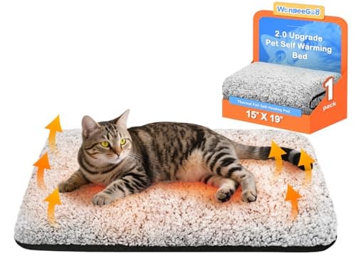 Self Warming Cat Bed, 2.0 Upgraded Thermal Mat for Indoor Cats, 15 x 19 In