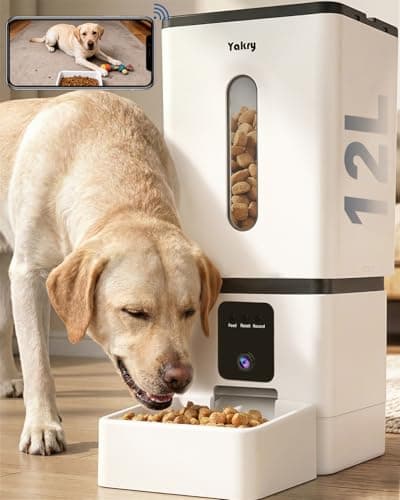 Automatic Dog Feeder Large Breed: 12L/50 Cup Capacity for Kibble up to 20mm