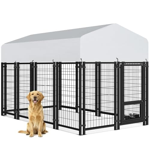 Oranland 8x4x5FT Outdoor Dog Kennel for Small/Medium/Large Dogs
