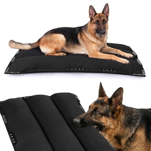 MABOZOO Chew-Proof Dog Bed with Metal Rivets, Durable Kennel Mat for Aggressive Chewers, Waterproof Crate Pad with Shredded Foam Fill for Large Dogs, (Indoor/Outdoor Use)