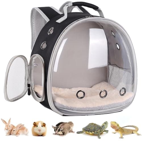Portable Small Animal Backpack Travel Breathable Pet Carrier Bag Cages for Guinea Pig, Rabbit, Bearded Dragon, Squirrel, Tortoise, Bird, Lizard, Sugar Glider