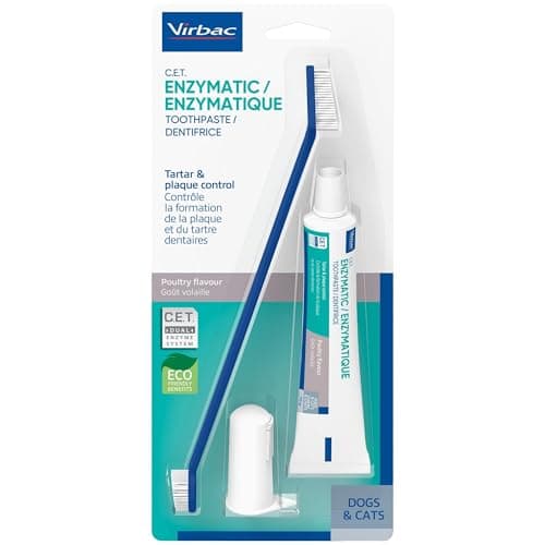 C.E.T. Oral Hygiene Kit for Dogs, Poultry flavor Toothpaste with Toothbrush