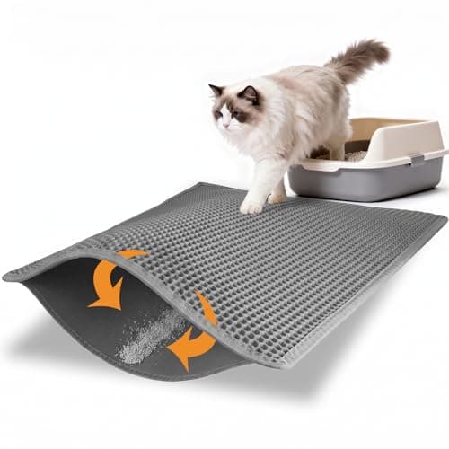 Pieviev Litter Box Mat, Double-Layer Urineproof Design, 30" x 24" Gray