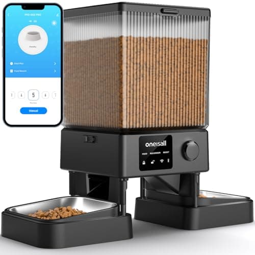 oneisall 5G WiFi Automatic Cat Feeder for 2 Cats, App Control, 20 Cups/5L