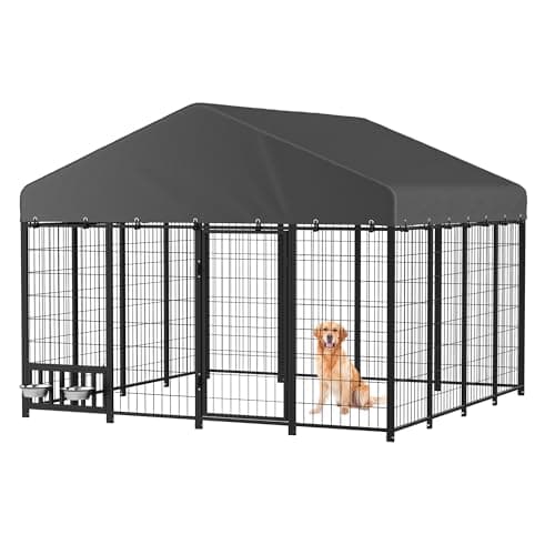 JFHID 8x8 Ft Outdoor Dog Kennel, Medium Dog Run