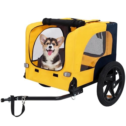 AKHLSASK Pet Bike Trailer - Heavy Duty, Foldable Dog Carrier, 16" Wheels