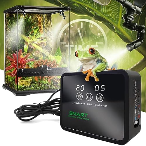 MYGIIKAKA Automatic Reptile Reptile Mister, Reptile Humidifier Fogger | Reptile Misting System with Timer, Terrariums Humidifier with 360°Adjustable Nozzles, for Reptiles, Amphibians, Plants