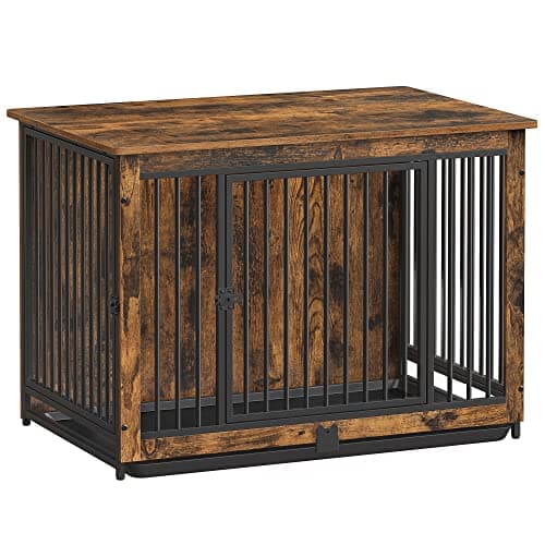 Feandrea 38" Dog Crate Furniture, Heavy-Duty Dog Kennel Side End Table