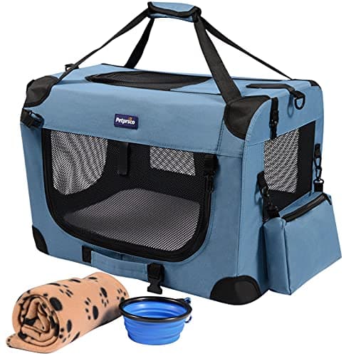 Petprsco Portable Collapsible Dog Crate, 24" Soft Dog Crate for Car Travel