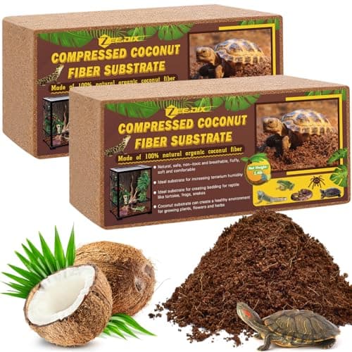 ZeeDix 2 Pack Coconut Fiber Substrate, Premium Coco Coir Reptile Substrate