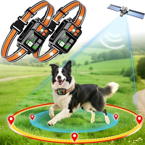 GPS Wireless Dog Fence System Collar 2 Modes 2 Pack No Monthly Fee for Dogs