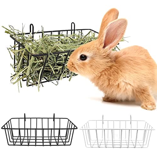 TiereCare Rabbit Hay Feeder - 2Pcs Metal Hay Holder for Bunny & Guinea Pig