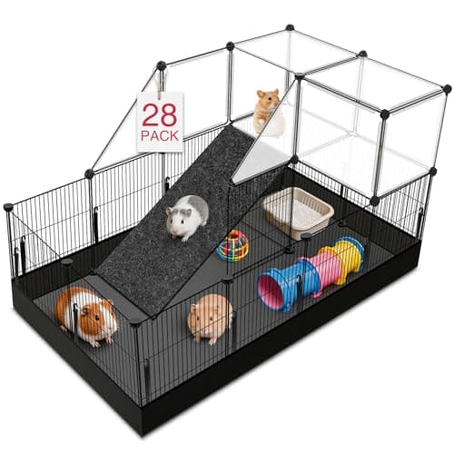 VISCOO 28 Panels Guinea Pig Cages, 48" x 24" x 28" Small Animal Playpen
