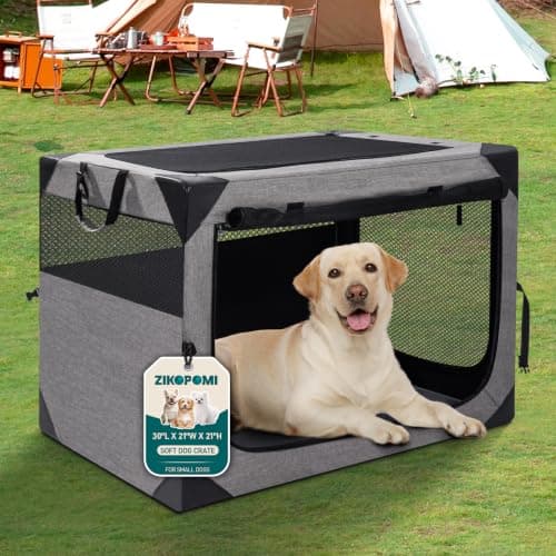 Zikopomi 30 Inch Portable Soft Foldable Dog Crate, 30" L x 21" W x 21" H