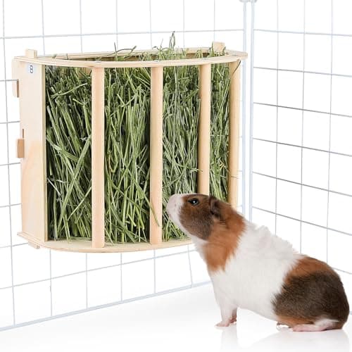 Unicorn Catcher Wooden Guinea Pig Hay Feeder, Large Hanging Rabbit Rack