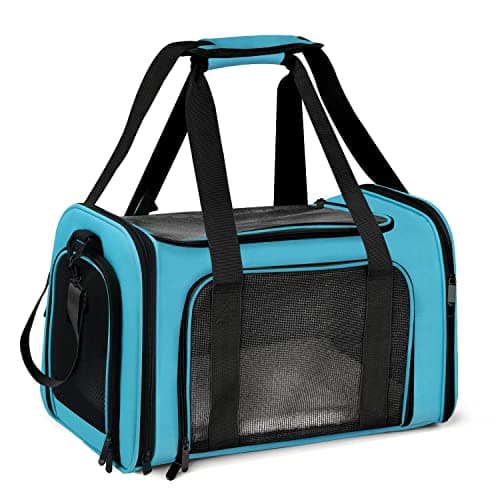Henkelion Large Cat Carriers Dog Carrier Pet Carrier for Large Cats Dogs Puppies up to 25Lbs, Big Dog Carrier Soft Sided, Collapsible Travel Puppy Carrier - Large - Blue