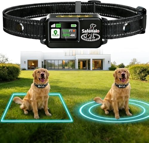 GPS Wireless Dog Fence System –No Subscription Electric Anti Escape Collar Waterproof,Circular 65-9,840 ft & Irregular Fence,3 Modes,Stops Jumping & Digging, for Medium & Large Dogs