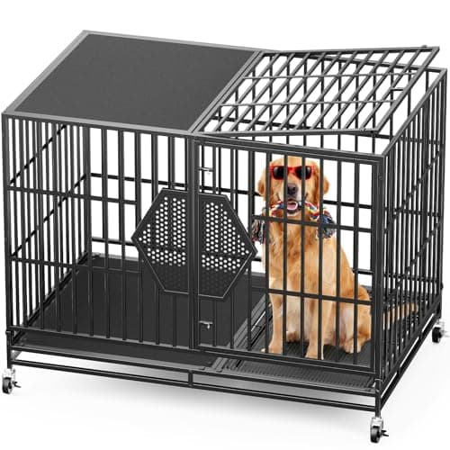 CAMMOO 48'' Heavy Duty Dog Crates for Large Dogs, Dog Kennel Indoor