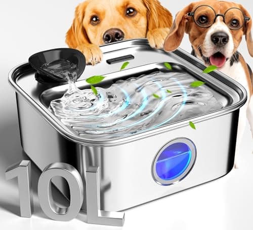oneisall 10L/2.6Gal Dog Water Fountain for Large Dogs (with 2 Filters)