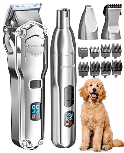 oneisall Dog Clippers for Grooming Thick/Matted Hair, 4-in-1 Grooming Kit