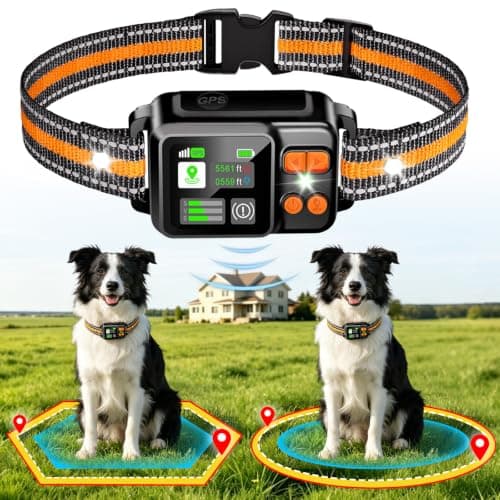 GPS Wireless Dog Fence Collar System 2 Mode Boundary IPX7 No Monthly Fee