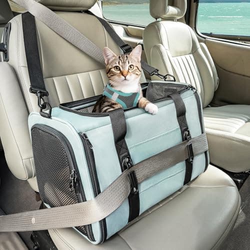 PETSFIT Cat Carrier Soft with Patented Safety Buckles, Safe for Car Travel