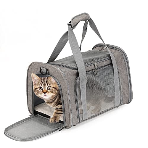 Mr. Pen- Pet Carrier, 17.5" x 11.2" x 11.5", Medium Size, Gray