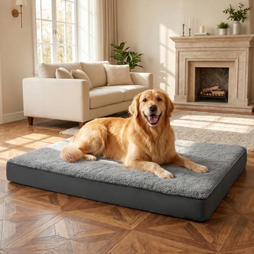 EOBUSKOR Waterproof Dog Bed for Crate, Chew Proof Orthopedic Crate Pad