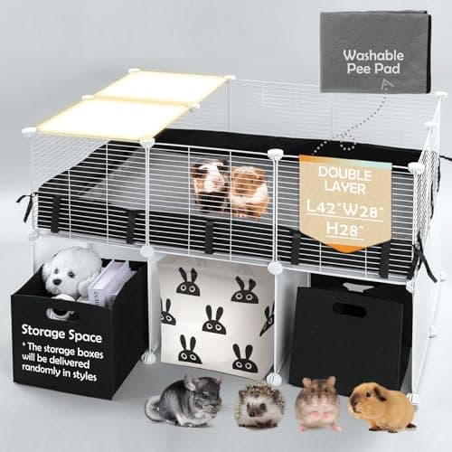 MEEXPAWS Guinea Pig Cages Small Animal Playpen Large 42" L x 28" W x 28" H