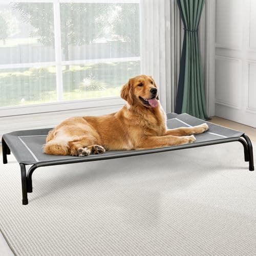 Czpalo Outdoor Elevated Dog Bed for Large Sized Dogs, No-Tool Assembly.