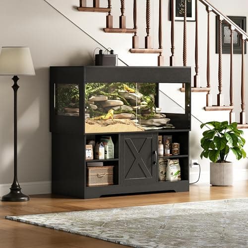 Herture 120 Gallon Reptile Tank with Stand, 4x2x2 Terrarium Enclosure
