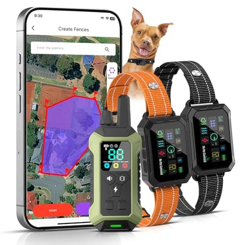 My Pet Command 2-1 Smart Wireless GPS Dog Fence with APP Setup 2 Collar Kit