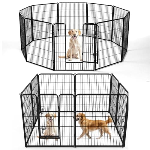 DUMOS Dog Playpen 40 Inch 8 Panels Indoor Outdoor Metal Pet Fence