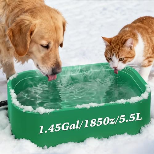 1.45 Gal/5.5L Heated Water Bowl, Extra Large Heated Dog Bowls for Outside | Heated Dog Bowls for Outside, 5 Layers Design for Heating & Heat Preservation, Provides Drinkable Water & Food in Winter