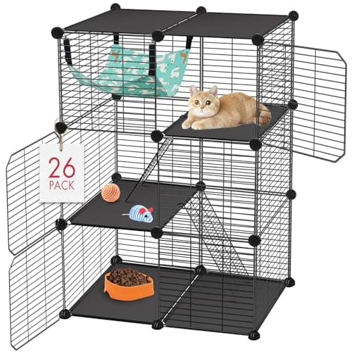 VISCOO Cat Cage(for Kitten), 3-Tier DIY Catio Cat Enclosures, 24"x16"x 36"