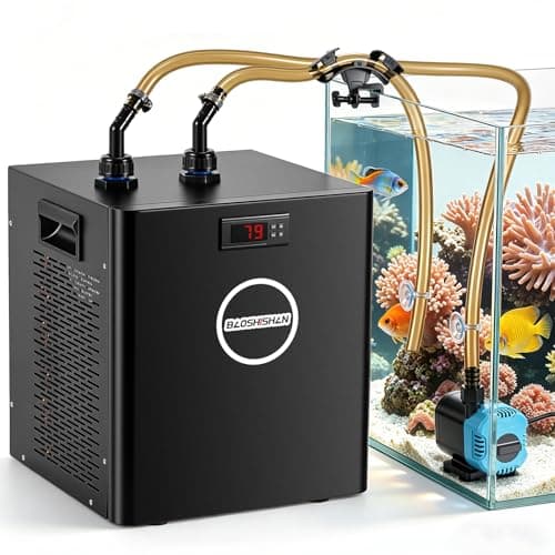 BAOSHISHAN 1/3 HP Aquarium Chiller Up to 79 Gal, Drops Down 8-15F 110V | Rapid Cooling, Ultra-Quiet Compressor, Complete Kit w/Pump & Hose, Ideal For Indoor Hydroponic, Axolotl and Coral Reef Tank