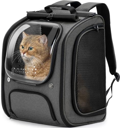 Pecute Cat Backpack Carrier,Large Space Dog Carrier Backpack,Ergonomic,Gray