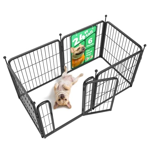 FXW Rollick Dog Playpen, Indoor, Yard & RV Camping, 24" H, 6 Panels | Easy setup, Heavy-duty, DIY layouts, Walk-through gate, for Puppies & Small Dogs, Patented