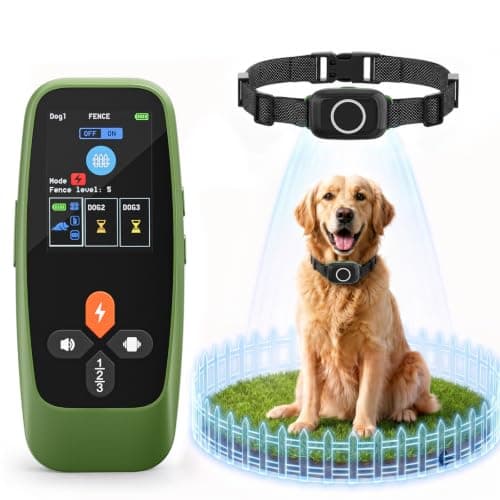 4-in-1 Wireless Dog Fence with Training, Bark Control, Real-Time Pet Status